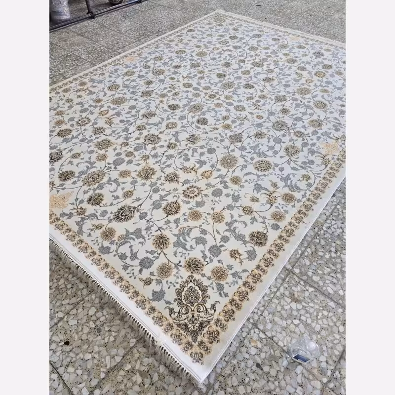 فرش ماشینی کاشان 700شانه 12متری طرح لنا کرم(باارسال رایگان)