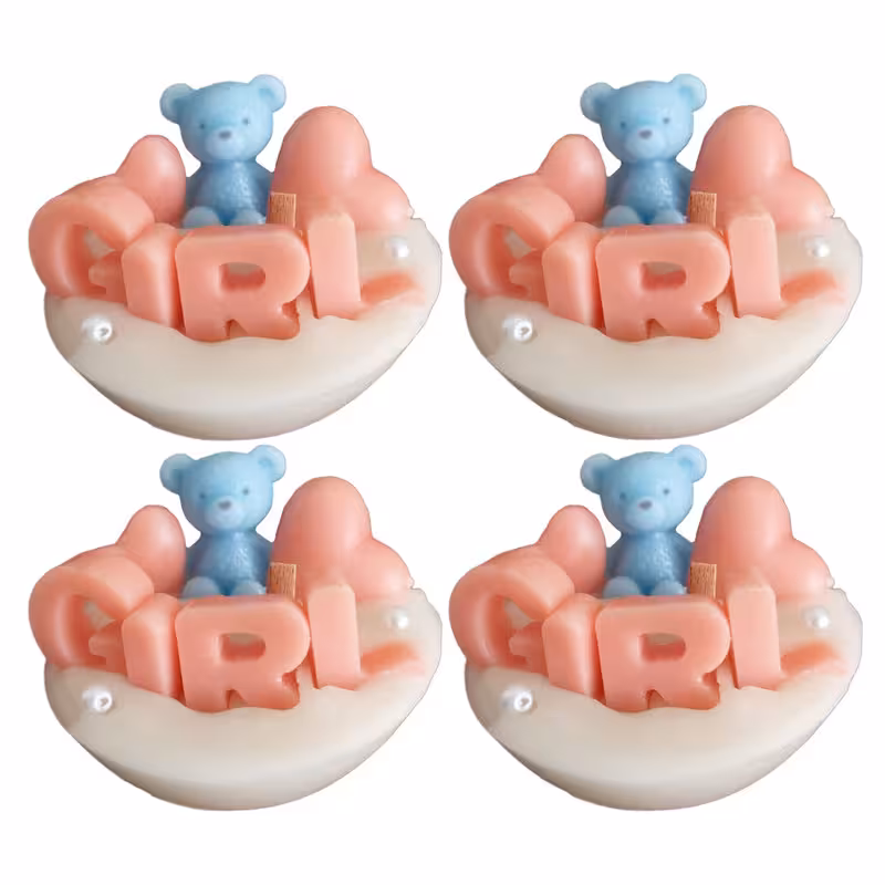 شمع دست ساز مدل گیفت طرح خرس دخترانه