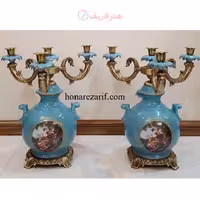 شمعدان چهار شعله مدل شمعی تمام برنجی آنتیک