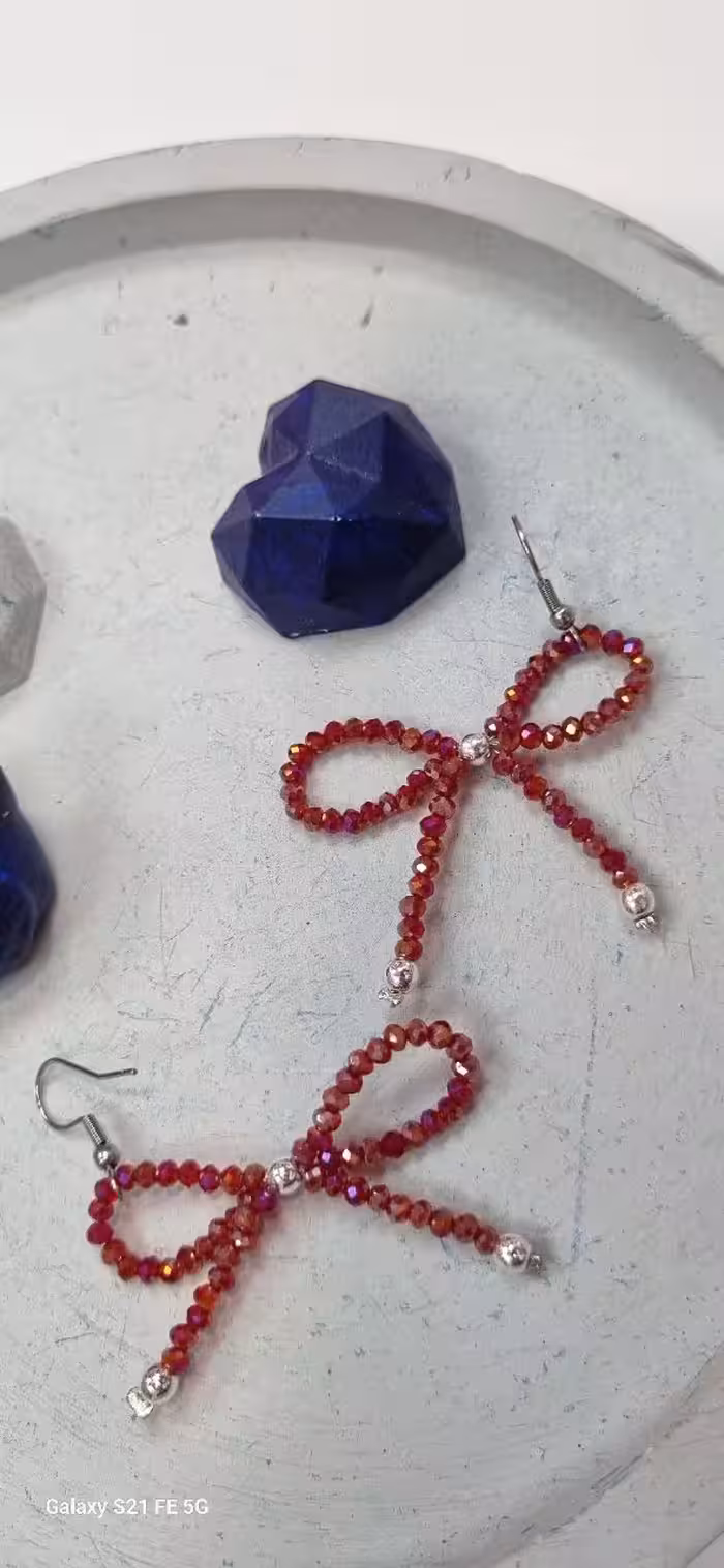 گوشواره پاپیون کریستال