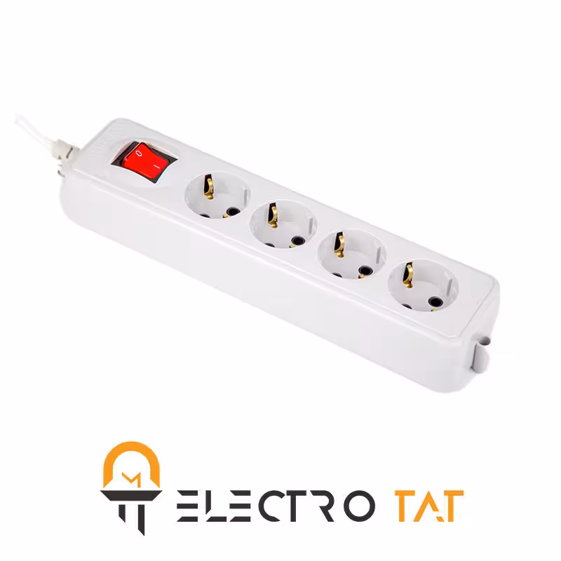 سیم سیار 4 خانه ارت دار با کلید با کابل 1/8 متر پارت الکتریک