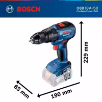 پیچ گوشتی شارژی چکشی بوش مدل براشلس هوشمند کد GSB 18V-50 EC