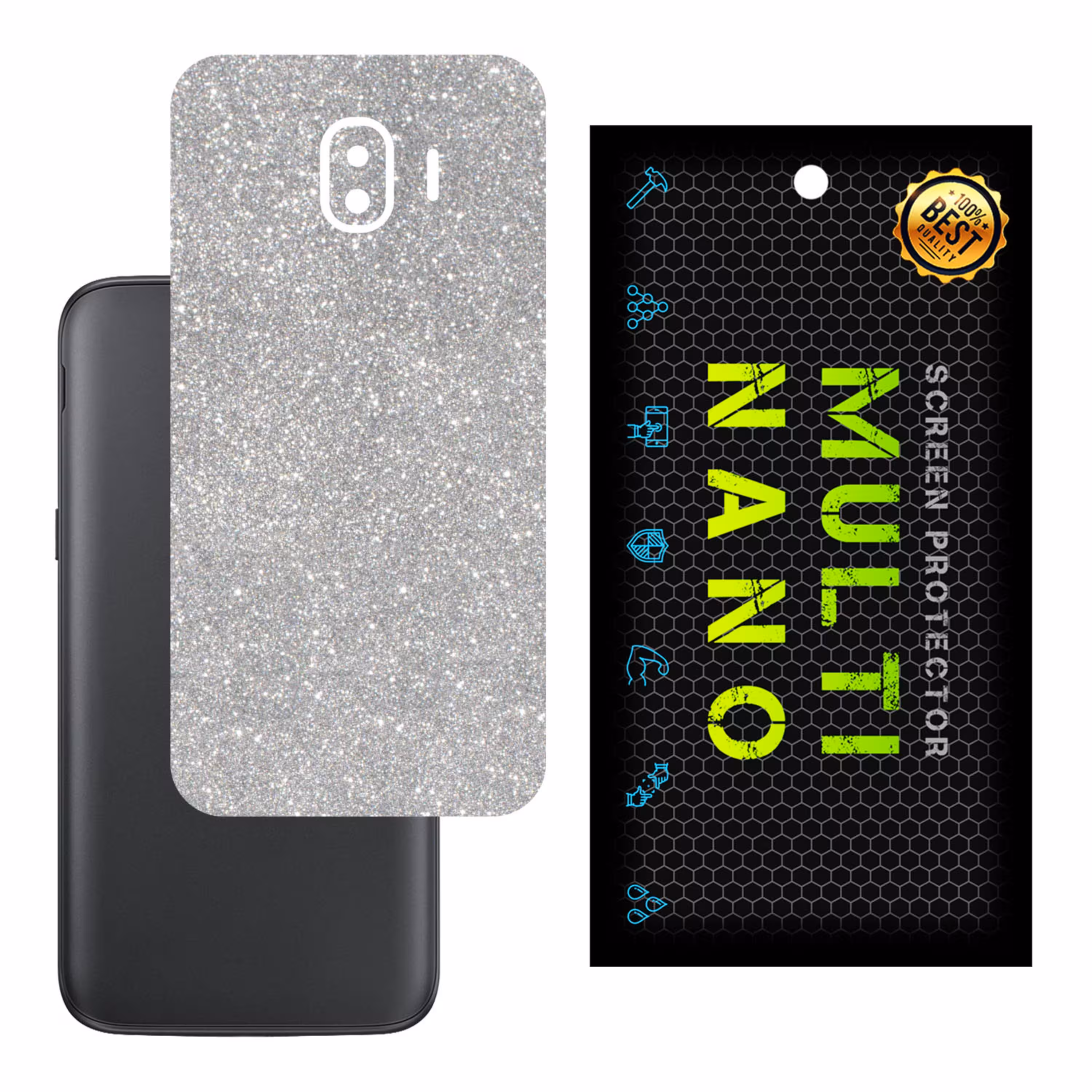 برچسب پوششی MultiNano مدل X-G1F-Silver برای پشت موبایل سامسونگ J2 Pro 2018