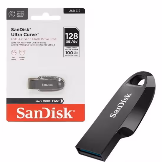 فلش سن دیسک (SanDisk) مدل 128GB USB3.2 Ultra Curve

