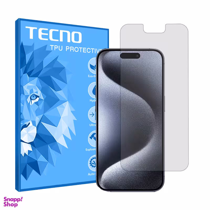 محافظ صفحه نمایش گوشی موبایل تکنو مدل هیدروژلی شفاف مناسب اپل iPhone 15 Pro Max