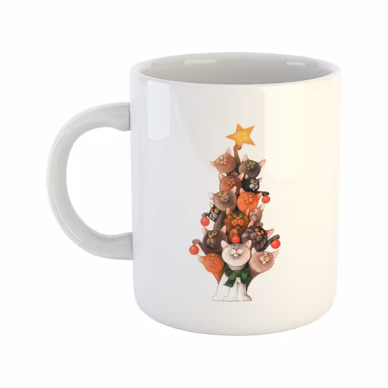 خرید ماگ-لیوان کریسمس درخت گربه ها C3 Merry Christmas