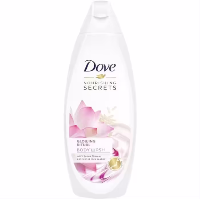 شامپو بدن درخشان کننده داو حاوی لوتوس و آب برنج Dove Glowing Ritual حجم 500 میلی لیتر