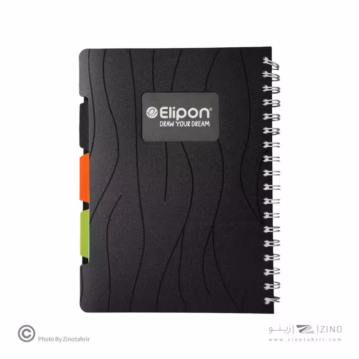 دفتر120برگ وزیری سیمی طلقی الیپون کد825کارتن40عددی