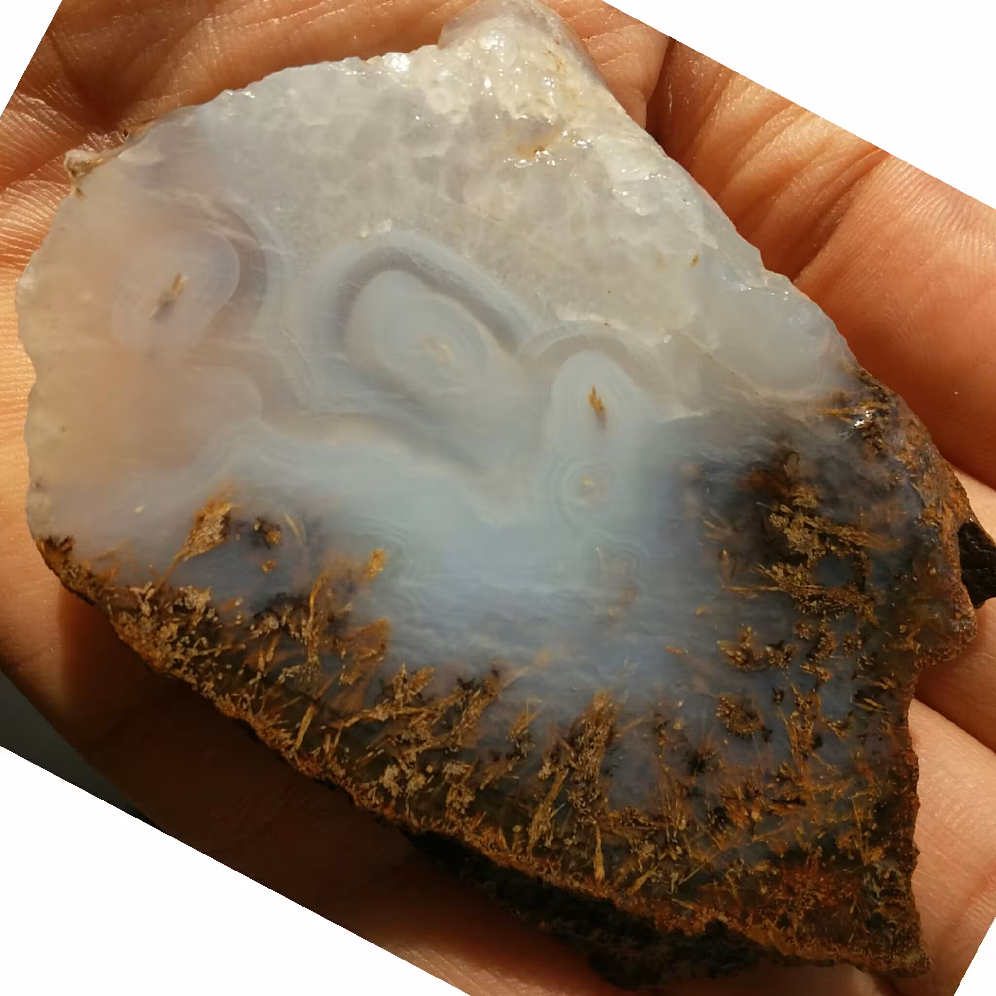 اسلایس سنگ راف عقیق مویی تکرار نشدنی محشر 100درصد طبیعی دیدنی شاهکار خلقت