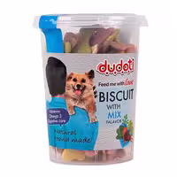 تشویقی بیسکوییتی سگ دودوتی با طعم مخلوط Dudoti Dog Biscuits With Mix Falavor وزن 150 گرم