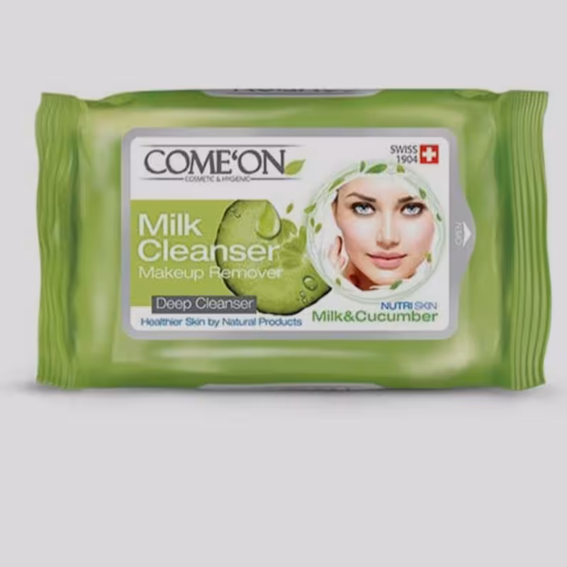 دستمال مرطوب شیر پاک کن کامان بسته 20 عددی

