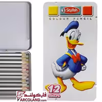 مداد رنگی 12 رنگ استایلیش کد 25601 | جعبه فلزی | stylish colour pencil
