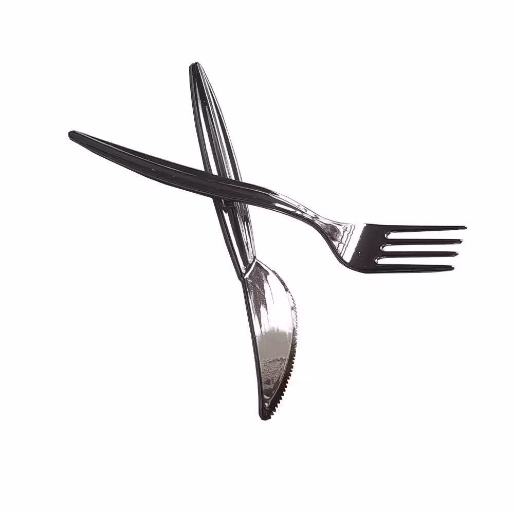 کارد و چنگال متالایز نقره ای