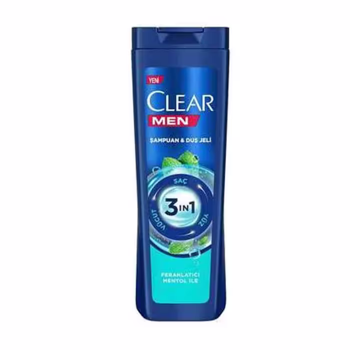 شامپو و ژل دوش مردانه 3 در 1کلیر clear ضد شوره و نرم کننده 350 میل
