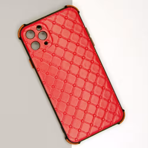 قاب ایفون 11 پرومکس پشت چرمی طرح دار لوزی