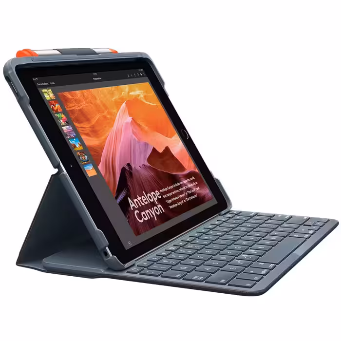 کیبورد وایرلس لاجیتک مدل Slim Folio مناسب برای آیپد های نسل 5 و 6