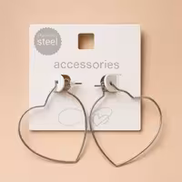 گوشواره استیل نقره ای طرح قلب برند accessories