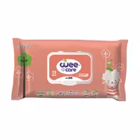 دستمال مرطوب حاوی روغن بادام و عصاره جوانه گندم وی کر WeeCare بسته 72 عددی