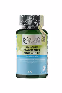 قرص کلسیم منیزیم زینک و ویتامین D3 برند Natures Supreme - بسته 90 عدی