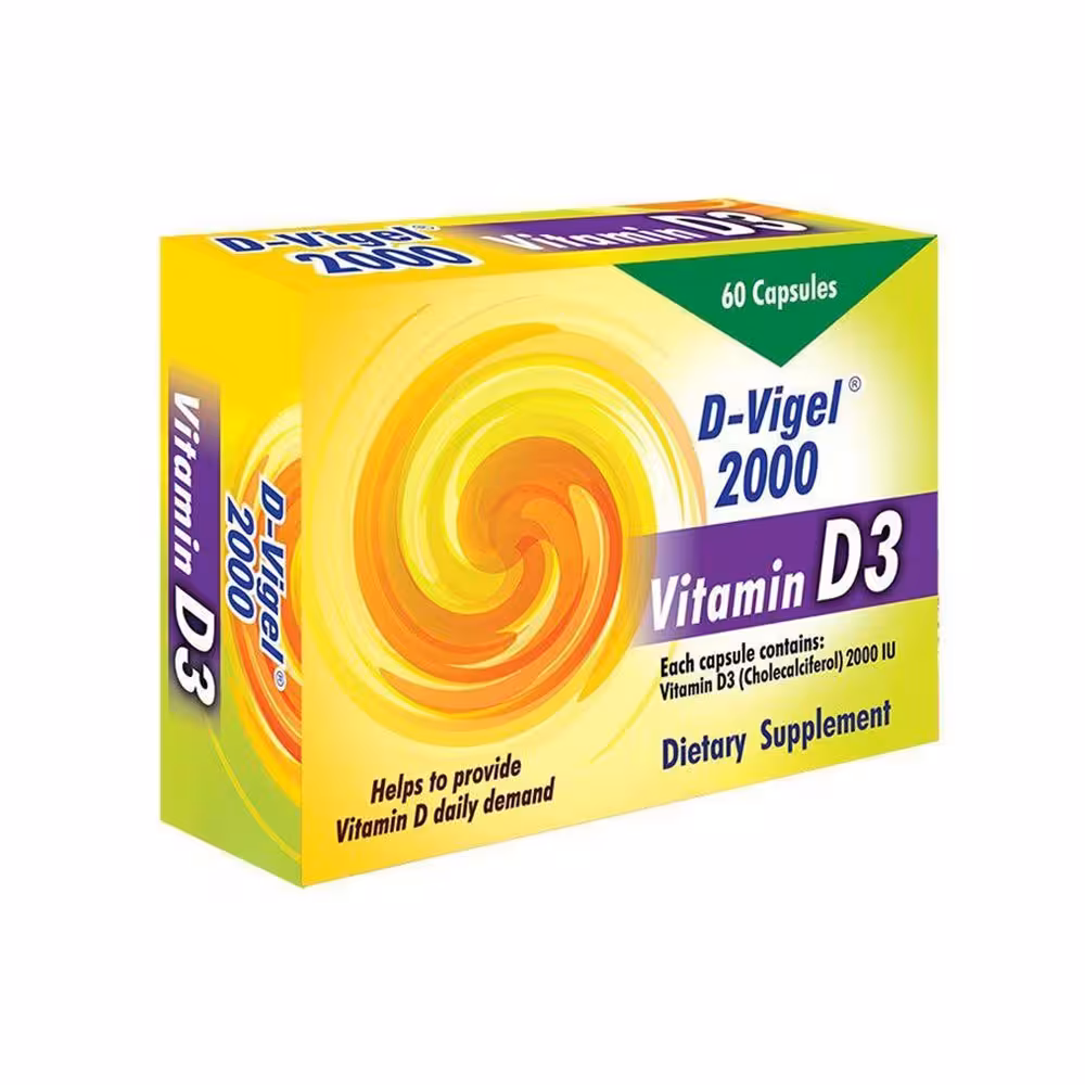 کپسول ویتامین D3 دی ویژل 2000 واحد دانا | 60 عدد
