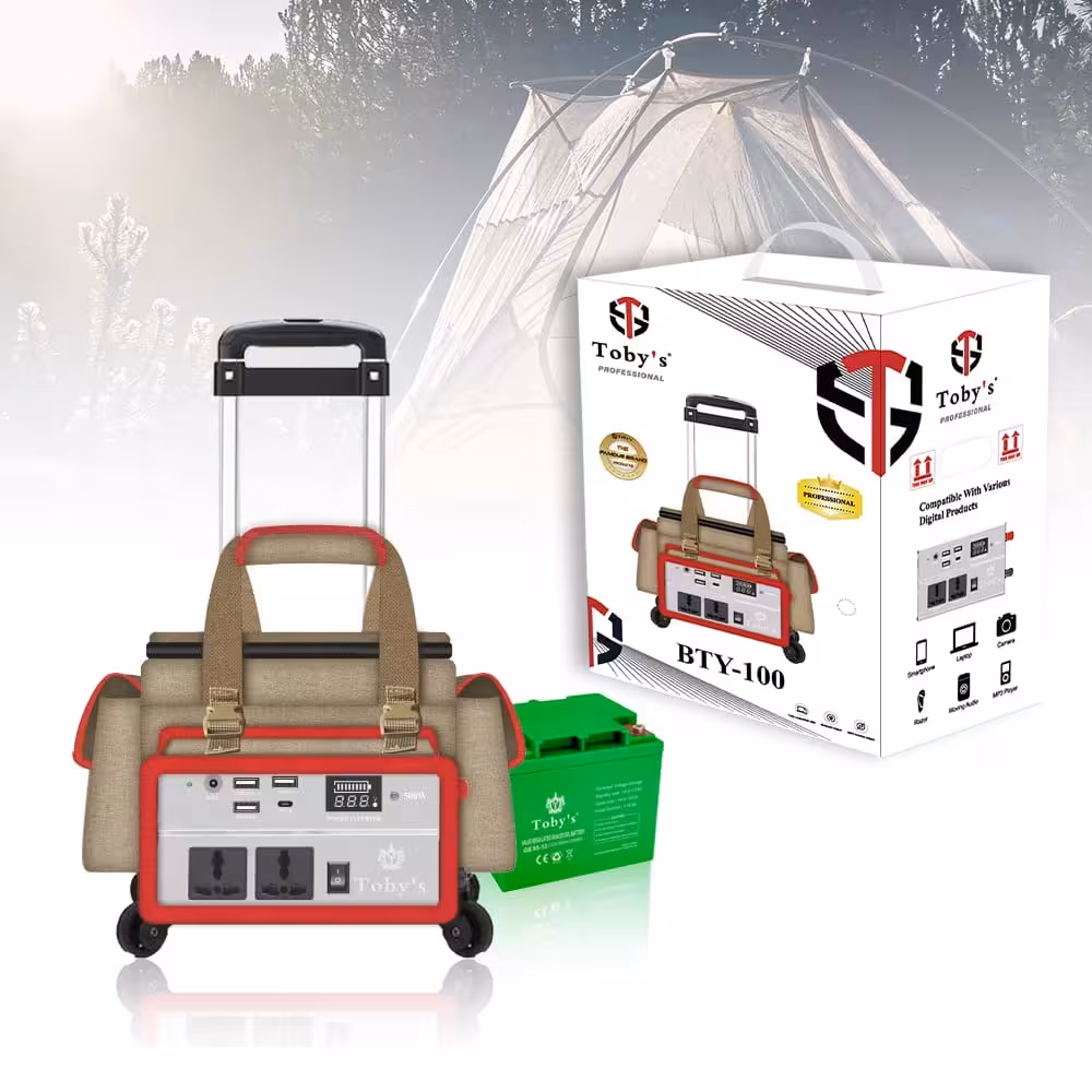 پاوربانک چندکاره توبیز مدل BTY-100 با اینورتر 500W و چراغ کمپینگ