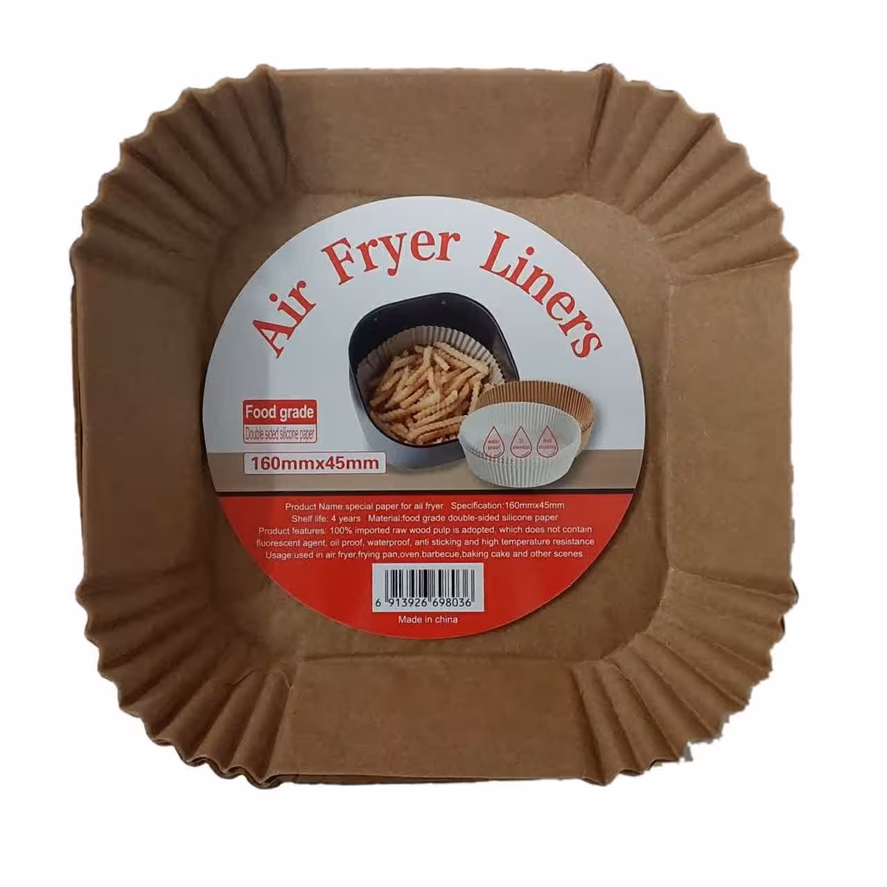 کاغذ نسوز سرخ کن بدون روغن بسته 50 عددی مدل مربعی