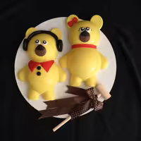 خرس شکلاتی سورپرایز دوقلو، یکطرفه باز، با چکش