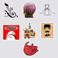 استیکر لپ تاپ پیکسل میکسل مدل نوستالژی دهه 60 مجموعه 7 عددی