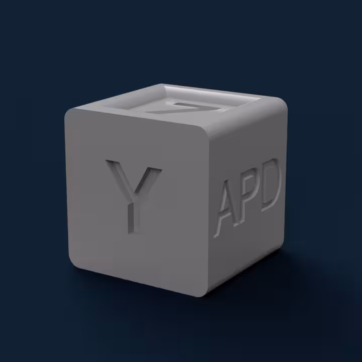 مدل سه بعدی مکعب تست STL) APD)