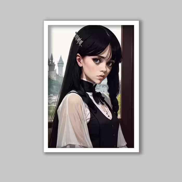 تابلو مدل ونزدی آدامز Wednesday Addams کد LA-G10821 | دنیای قاب