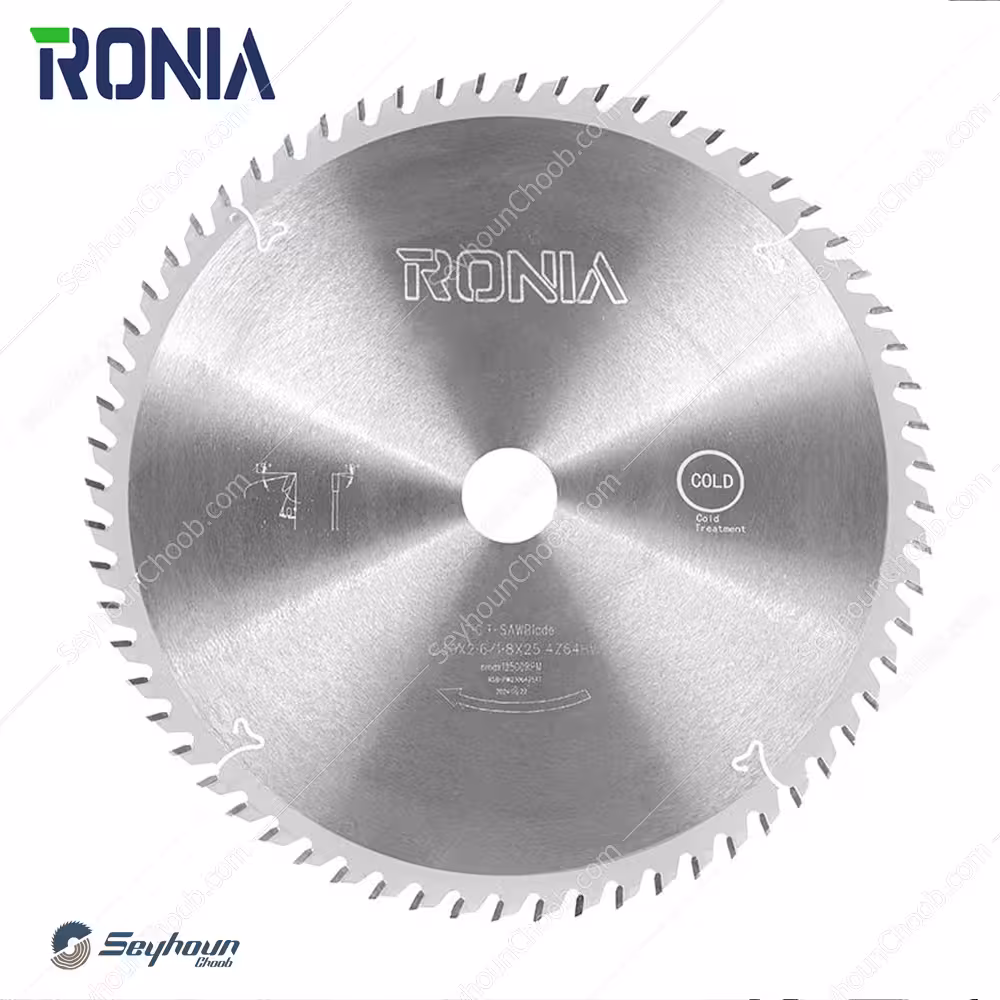 تیغ اره الماسه ام دی اف بر قطر 23 سانتی متر 64 دندانه با شفت 25 ضخامت 2.6 رونیا مدل RSB-PW23064254T