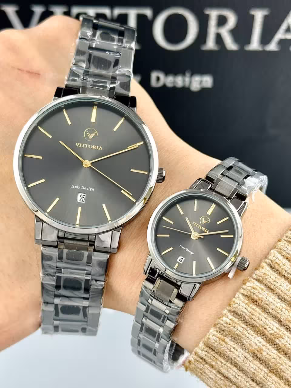 ساعت ست اورجینال زنانه و مردانه ویتوریا مدل VITTORIA VT3453 VT3452 GG