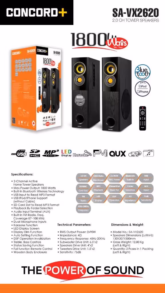 اسپیکر کنکورد مدل SA-VX2620