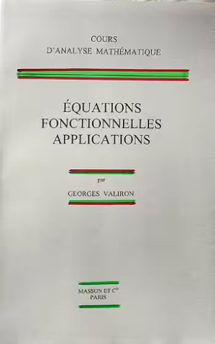 خرید و دانلود نسخه کامل کتاب Équations Fonctionnelles Applications