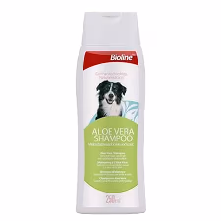 شامپو نرم کننده سگ الوئه ورا بایولاین حجم 250 میلی لیتر