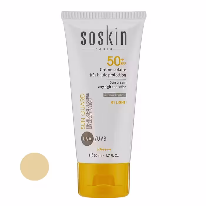 کرم ضد آفتاب رنگی spf50 ساسکین