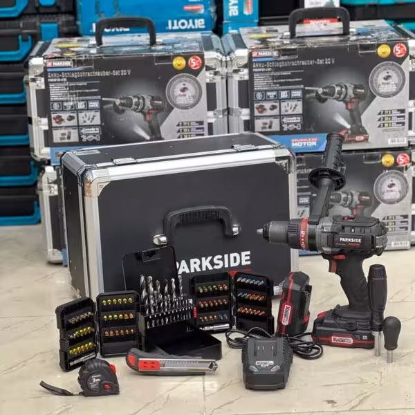 دریل شارژی پارکساید ساخت آلمان چکشی 2 باتری 20 ولت مدل 13M_20V_GER