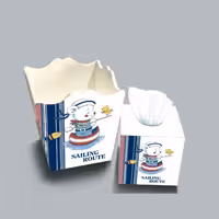 ست سطل و جا دستمال چوبی کودک طرح ملوان کد A2849