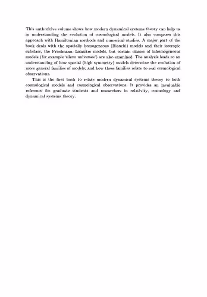 خرید و دانلود نسخه کامل کتاب Dynamical Systems in Cosmology