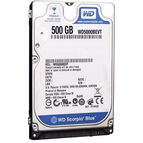 هارد دیسک لپ تاپ وسترن دیجیتال ظرفیت 500 گیگابایت Western Digital NoteBook Hard Drive
