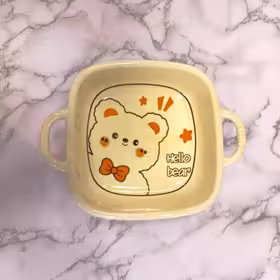 دیس دسته دار مربعی طرح خرسی وارداتی کد KIT-46