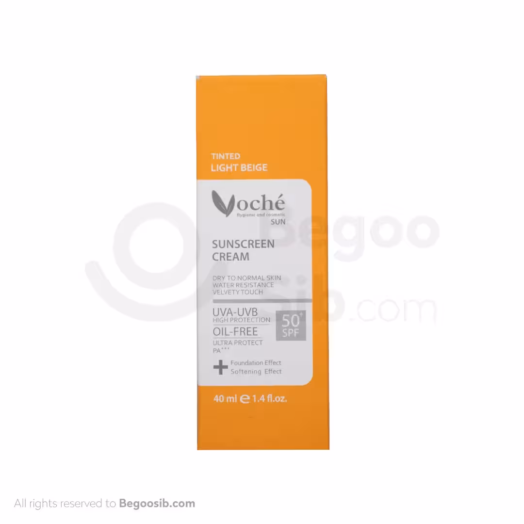 کرم ضد آفتاب SPF50 مناسب پوست خشک و معمولی بژ روشن وچه 40 میلی لیتری