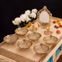 ست هفت سین برنجی طلایی کد 1041