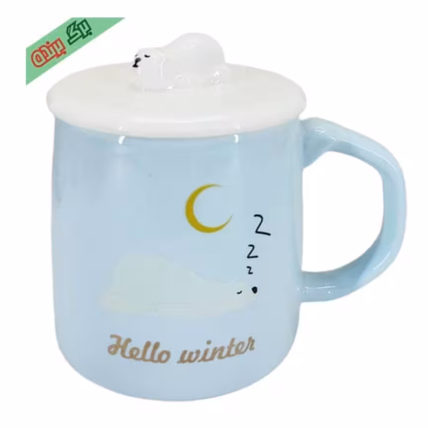 ماگ سرامیکی خرس قطبی قاشق دار