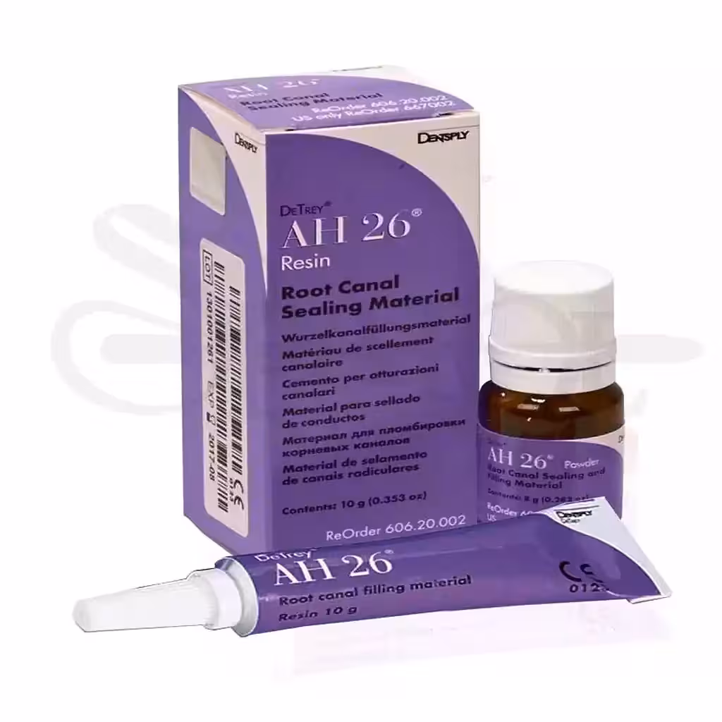 سیلر رزینی پودرو مایع بنفش اصلی AH26 Silver free resin DENTSPLY برند Dentsply