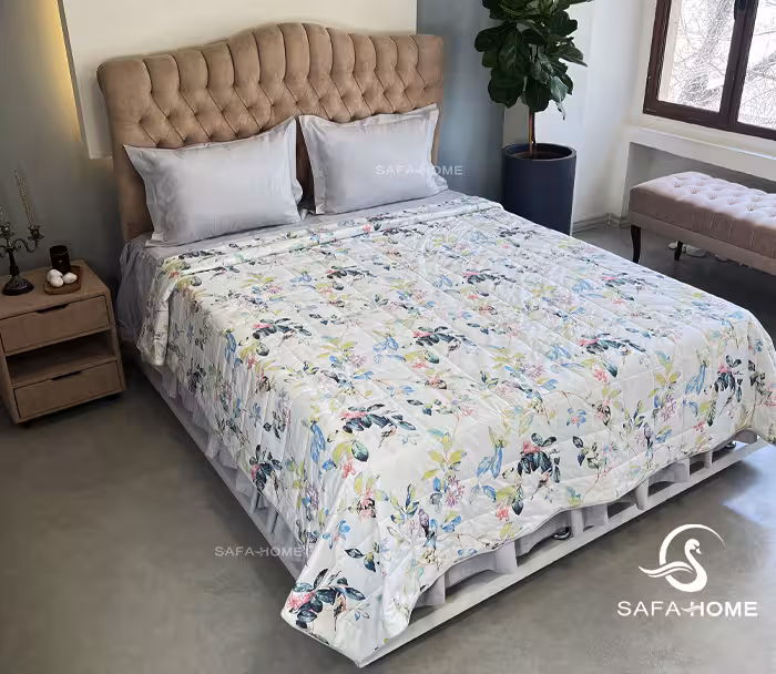 روتختی دو نفره 4 تکه پنبه دوزی چهار فصل صفاهوم طرح پایون