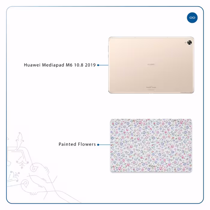 برچسب پوششی ماهوت مدل Painted-Flowers مناسب برای تبلت هوآوی Mediapad M6 10.8 2019