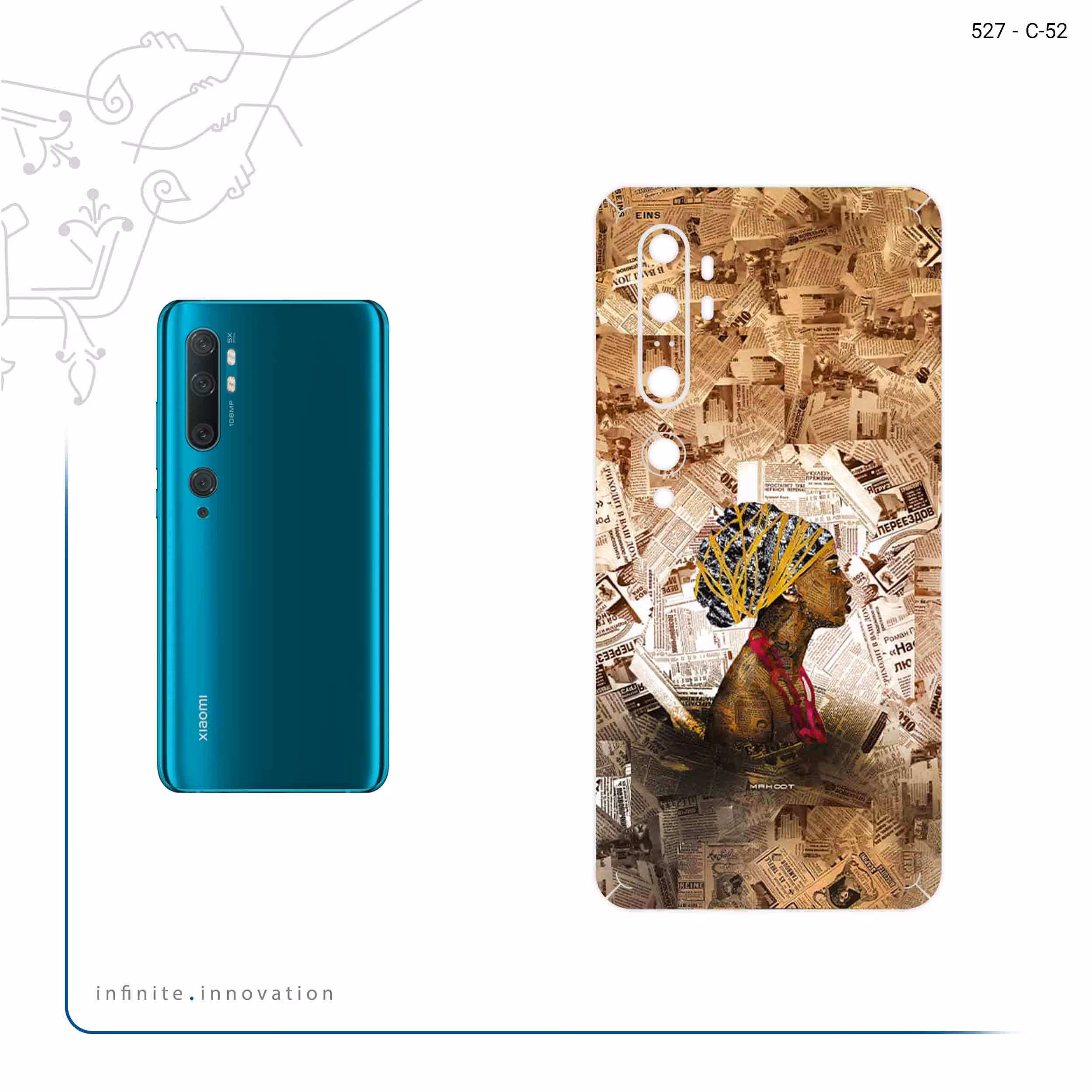 برچسب پوششی ماهوت مدل Collage of African Women مناسب برای گوشی موبایل شیائومی Mi Note 10