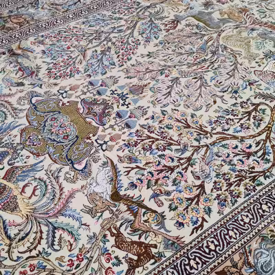 فرش دستبافت سه و نیم متری اصفهان رضوانی کد 768