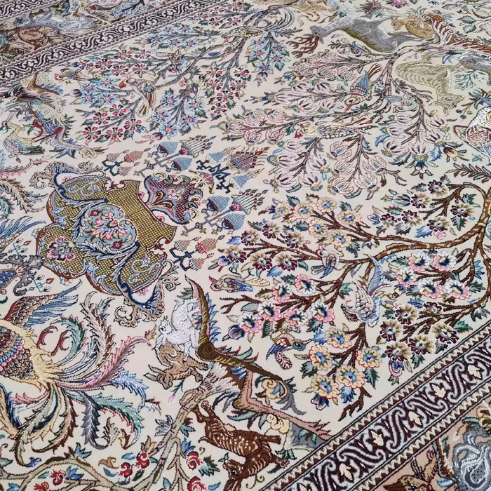 فرش دستبافت سه و نیم متری اصفهان رضوانی کد 768